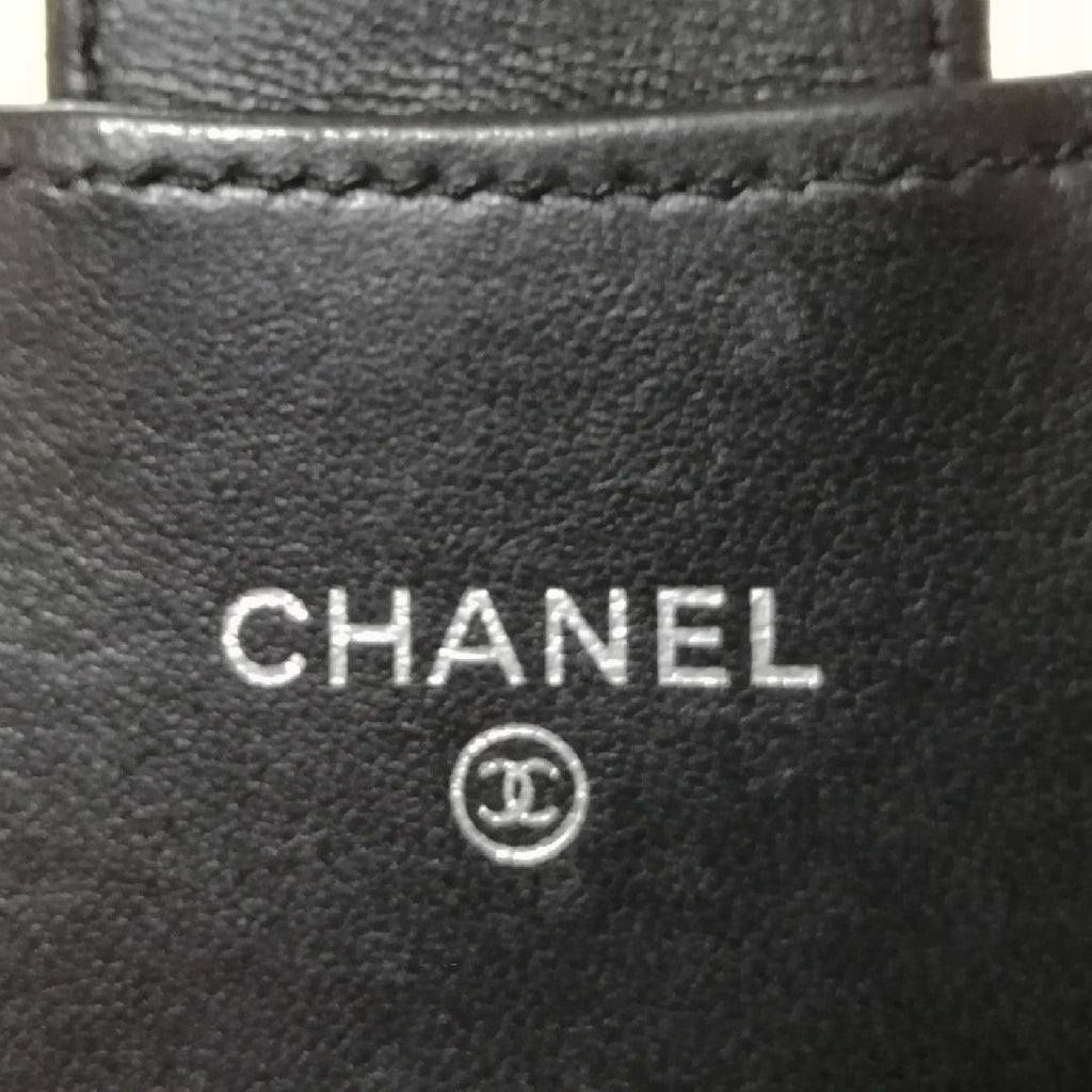 Chanel Caviar Leather Quilted Wallet Black Silver — view 5