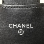Chanel Caviar Leather Quilted Wallet Black Silver — view 5