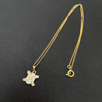 Celine Triomphe Rhinestone Chain Necklace Gold