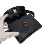 Chanel Bicolor Quilted Lambskin Waist Belt Bag Black — view 7