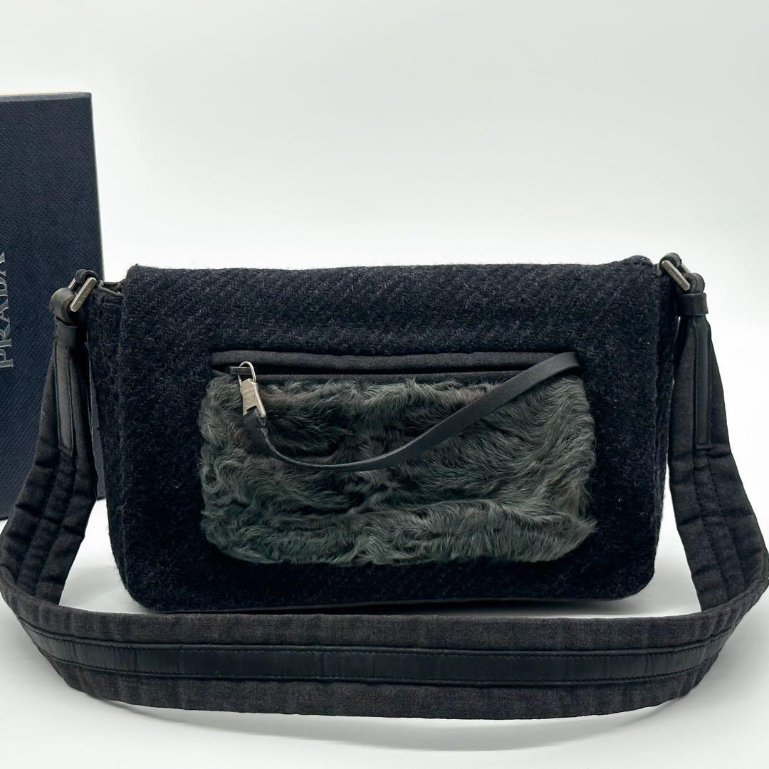 Prada Archive Vintage Wool Shoulder Handbag — view 2