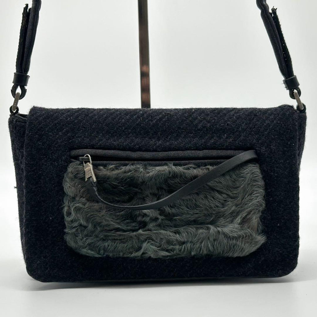 Prada Archive Vintage Wool Shoulder Handbag — view 3
