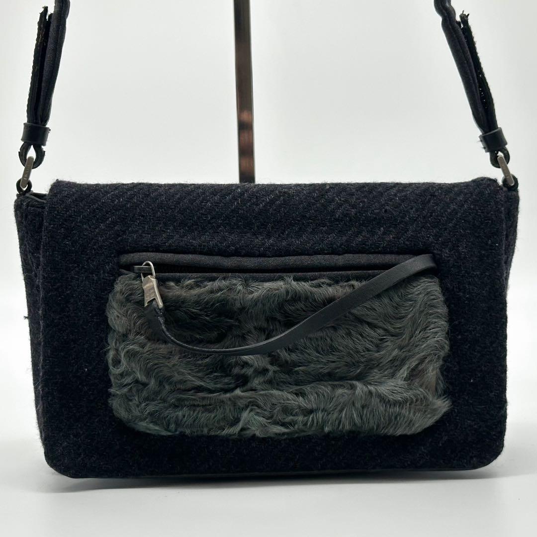 Prada Archive Vintage Wool Shoulder Handbag — view 3
