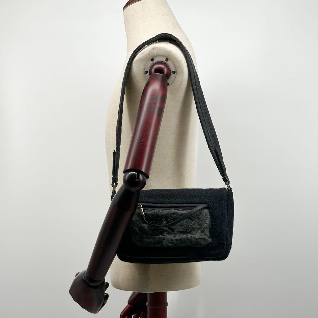 Prada Archive Vintage Wool Shoulder Handbag — view 6