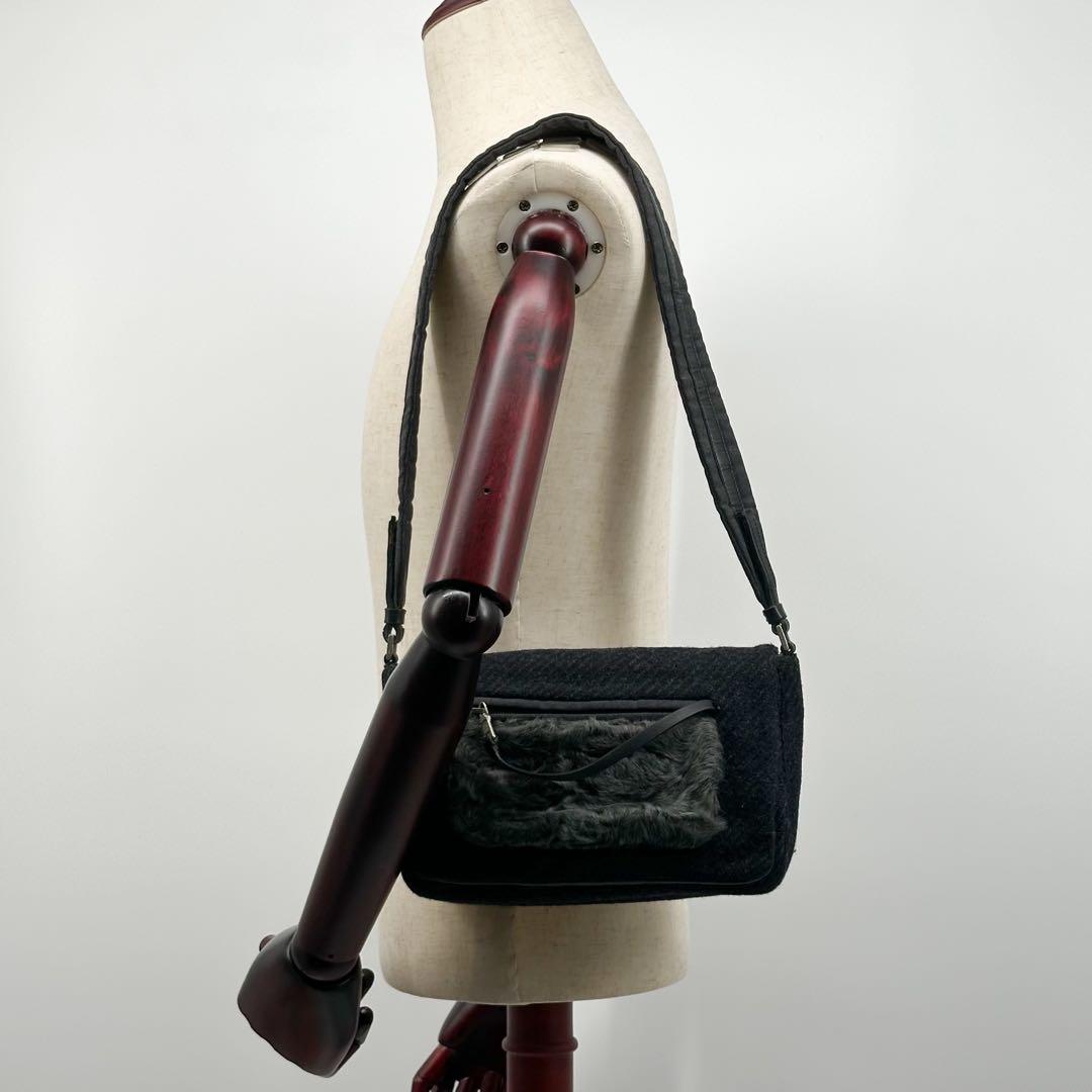 Prada Archive Vintage Wool Shoulder Handbag — view 6