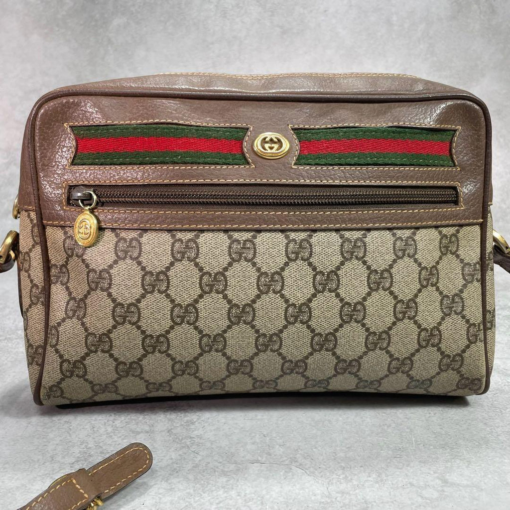 Gucci GG Sherry Line Shoulder Bag Brown Leather — view 2