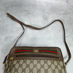 Gucci GG Sherry Line Shoulder Bag Brown Leather — view 4