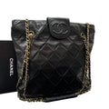 Chanel Lambskin Quilted Chain Shoulder Tote CC Logo