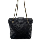 Chanel Lambskin Quilted Chain Shoulder Tote CC Logo — view 3