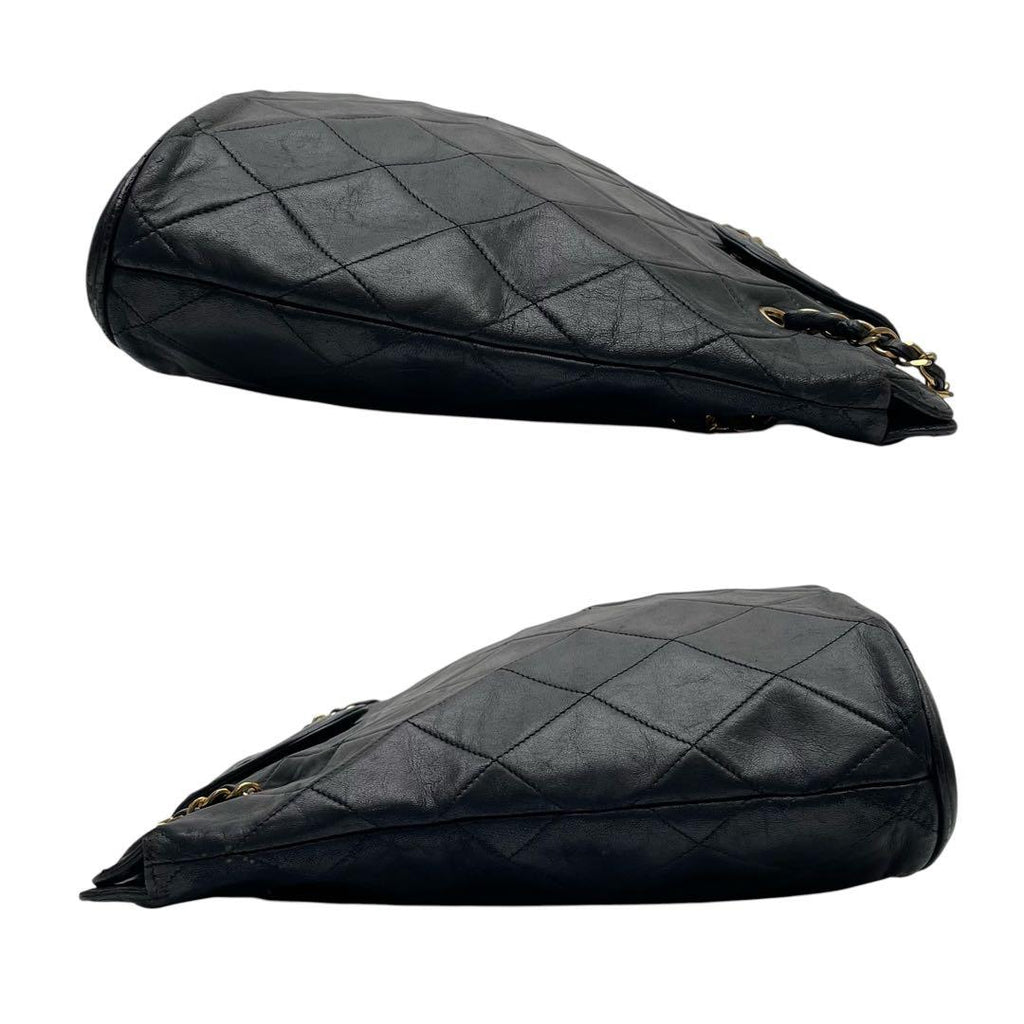 Chanel Lambskin Quilted Chain Shoulder Tote CC Logo — view 4