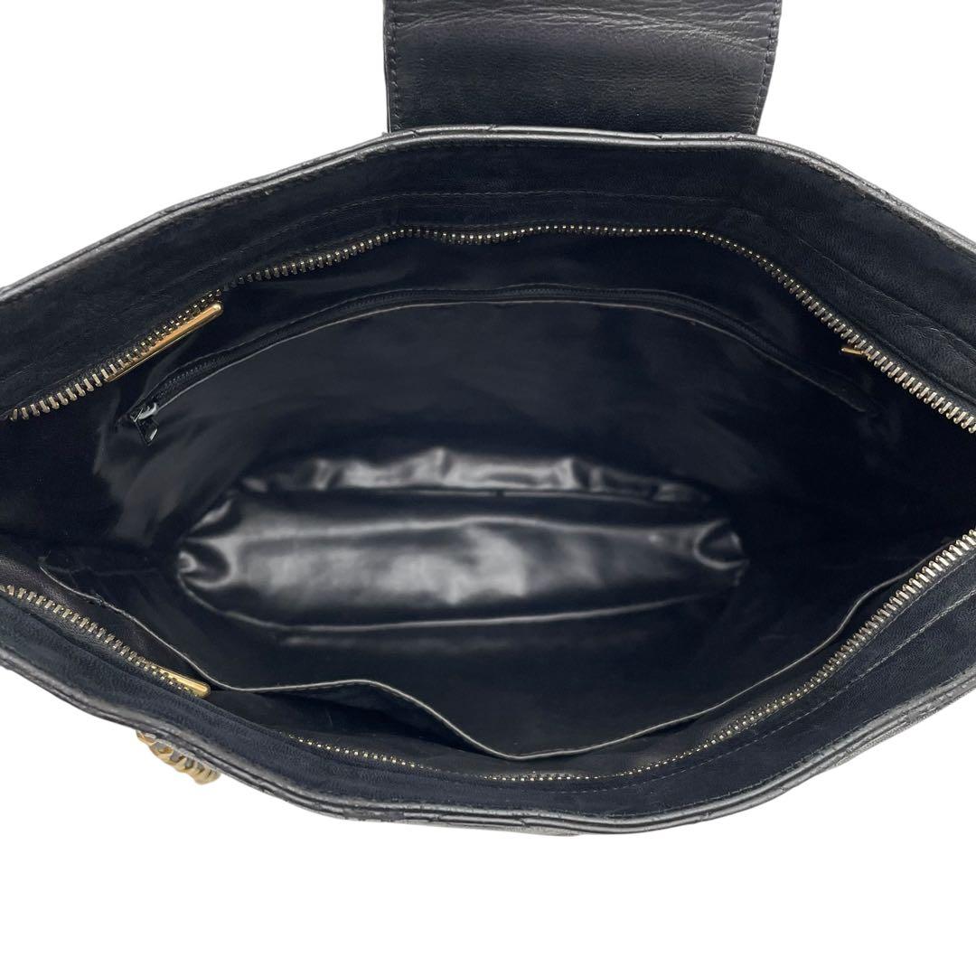 Chanel Lambskin Quilted Chain Shoulder Tote CC Logo — view 8