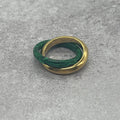Bottega Veneta Interlocking Double Ring Malachite
