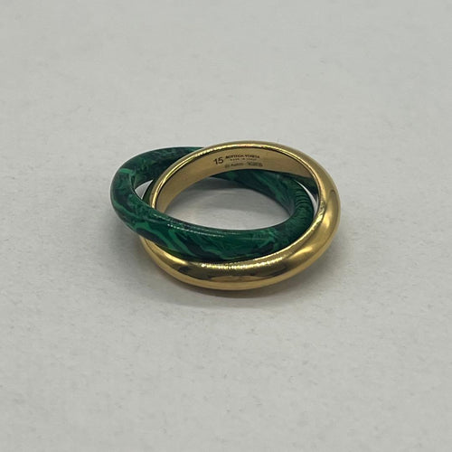 Bottega Veneta Interlocking Double Ring Malachite — view 2