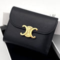 Celine Small Flap Wallet Triomphe Trifold Black