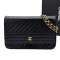Chanel Bias Stitch Quilted Lambskin Shoulder Bag Black