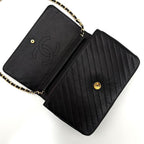 Chanel Bias Stitch Quilted Lambskin Shoulder Bag Black — view 3