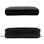 Chanel Bias Stitch Quilted Lambskin Shoulder Bag Black — view 6