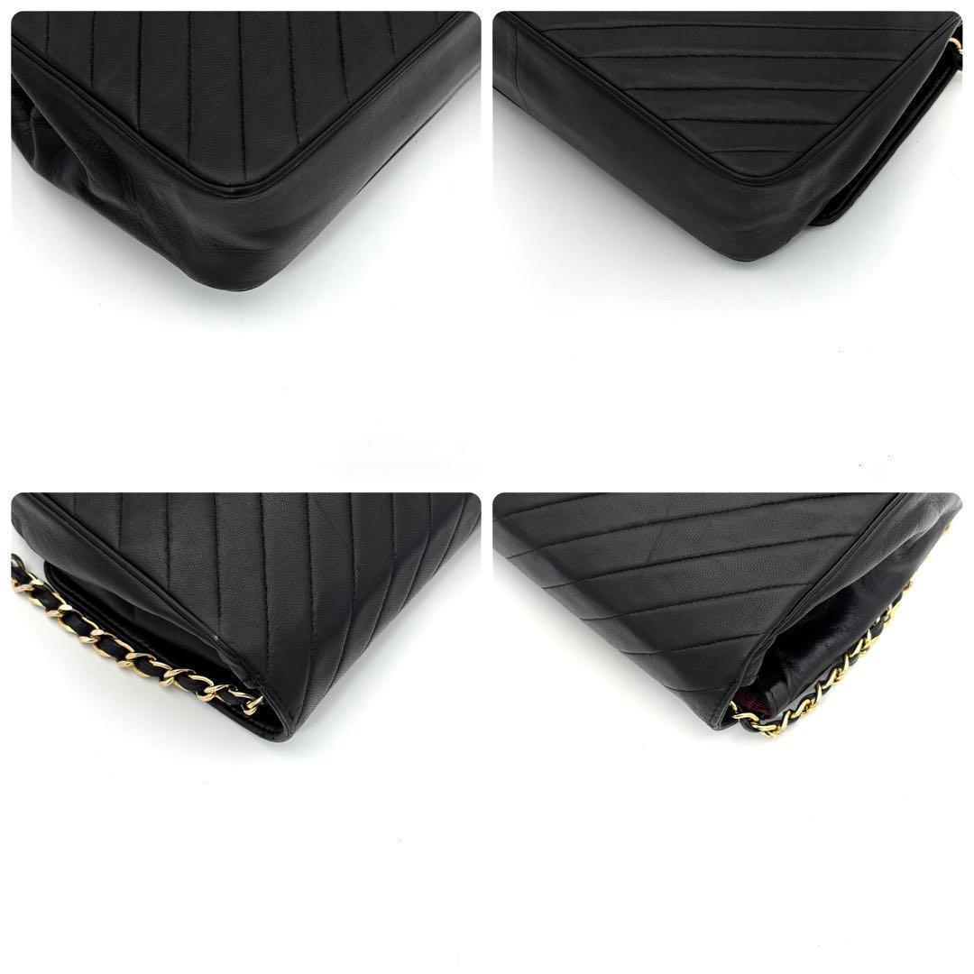 Chanel Bias Stitch Quilted Lambskin Shoulder Bag Black — view 7