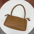Prada Darling Leather Triangle Logo Handbag Brown — view 5