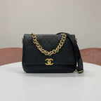 Chanel Quilted CC Logo Leather Chain Flap Shoulder Bag