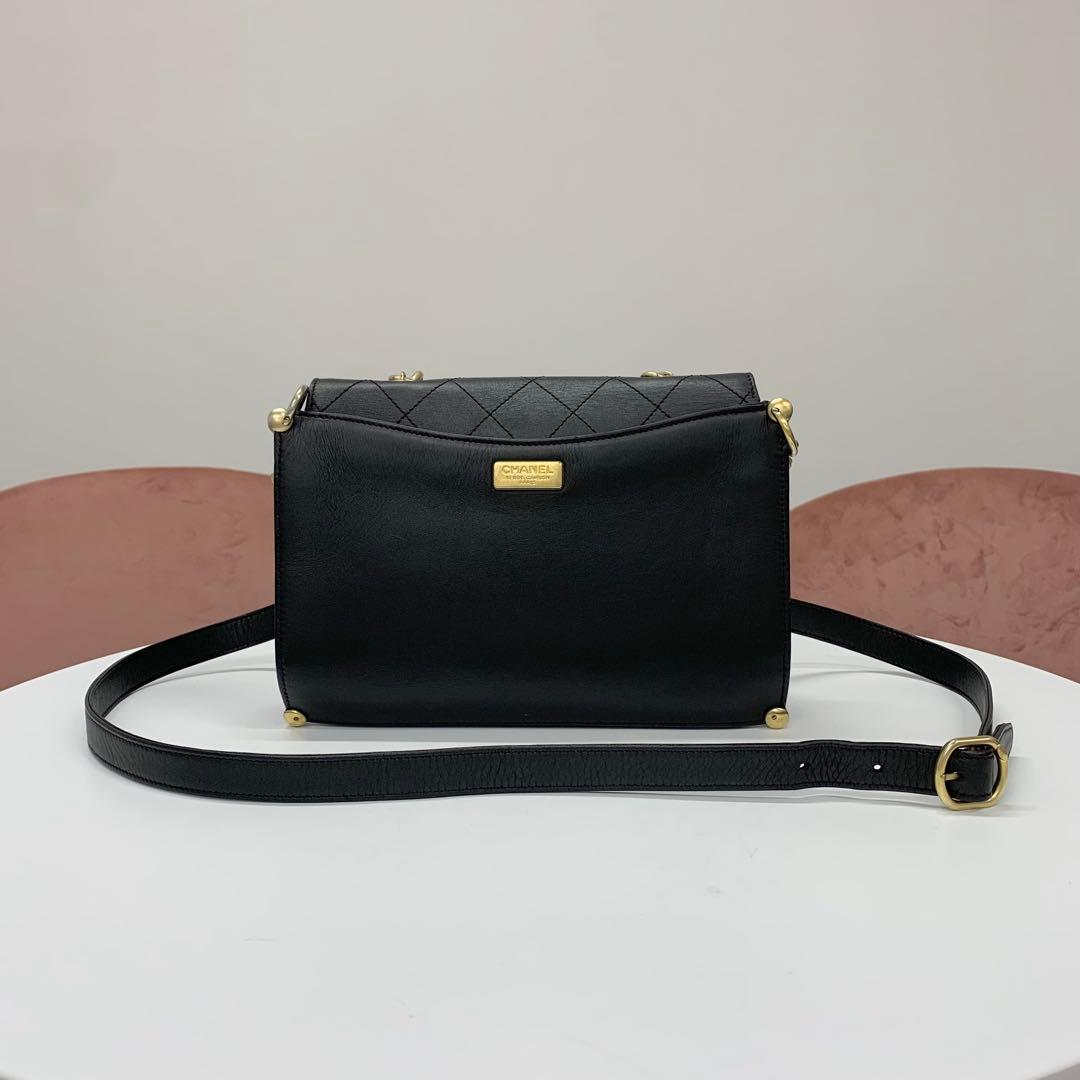Chanel Quilted CC Logo Leather Chain Flap Shoulder Bag — view 3