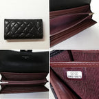 Chanel Lambskin Quilted Wallet Black Silver — view 4