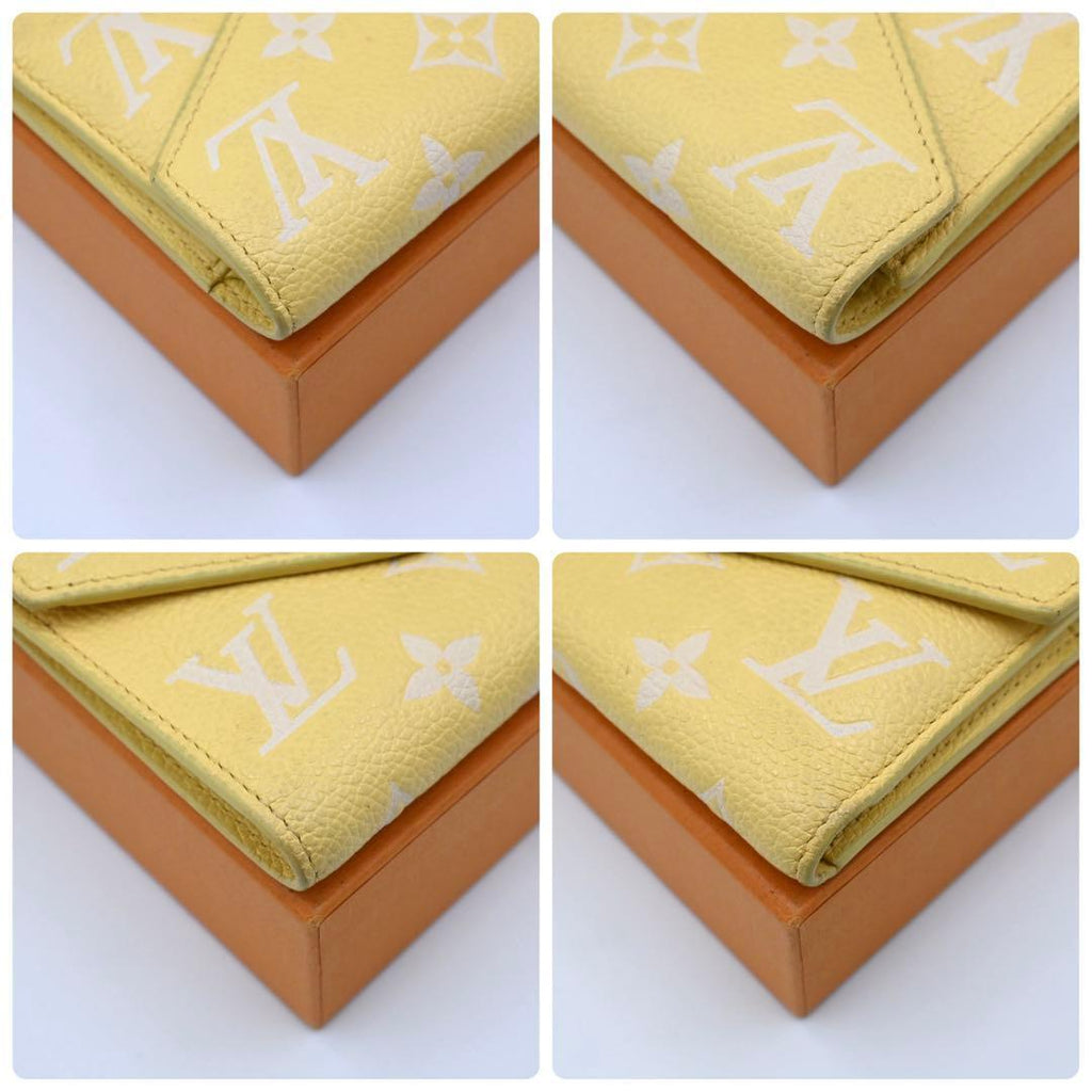 Louis Vuitton Monogram Empreinte Bicolor Victorine Yellow Wallet — view 8