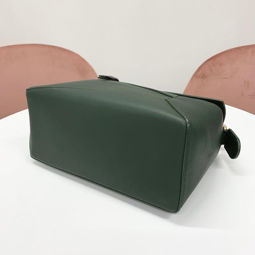 Loewe Puzzle Bag Small Anagram Leather Handbag Green — view 4