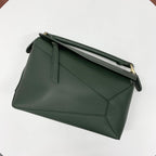 Loewe Puzzle Bag Small Anagram Leather Handbag Green — view 5
