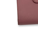 Prada Bifold Wallet with Metal Logo Compact Saffiano Pink — view 8