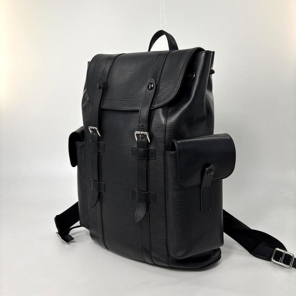 Louis Vuitton Super Christopher PM Epi Leather Backpack Black — view 2