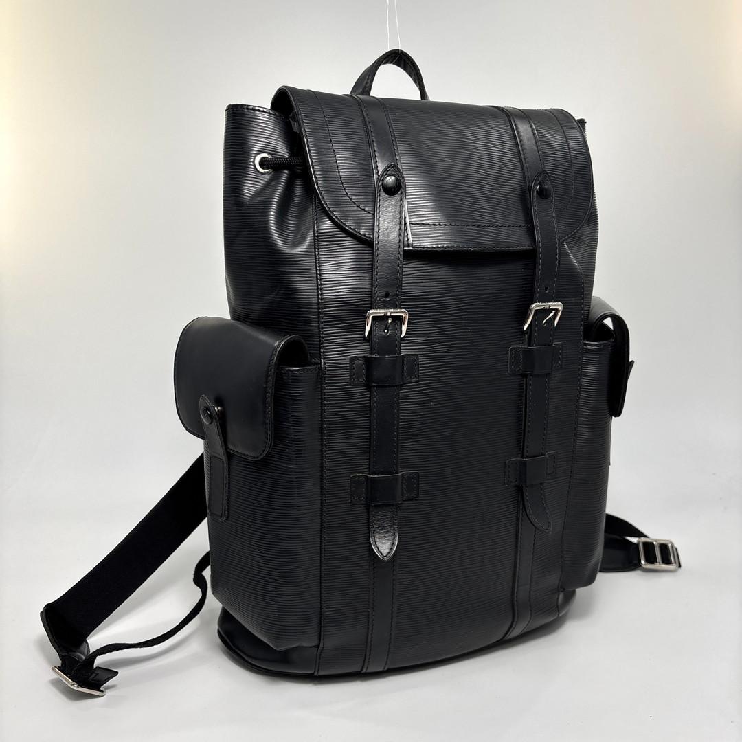 Louis Vuitton Super Christopher PM Epi Leather Backpack Black — view 3