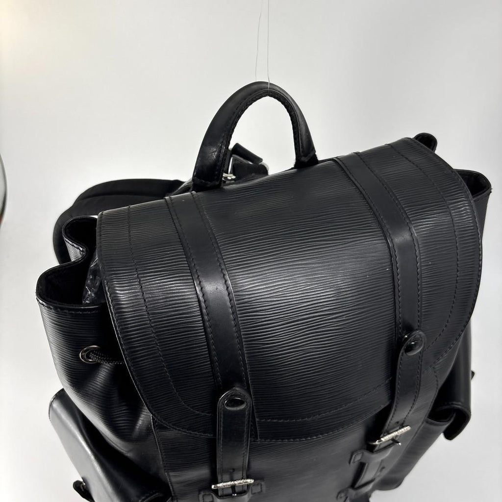 Louis Vuitton Super Christopher PM Epi Leather Backpack Black — view 5
