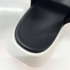 Hermes Geek Mesh Leather Velcro Strap Sandals Black — view 8
