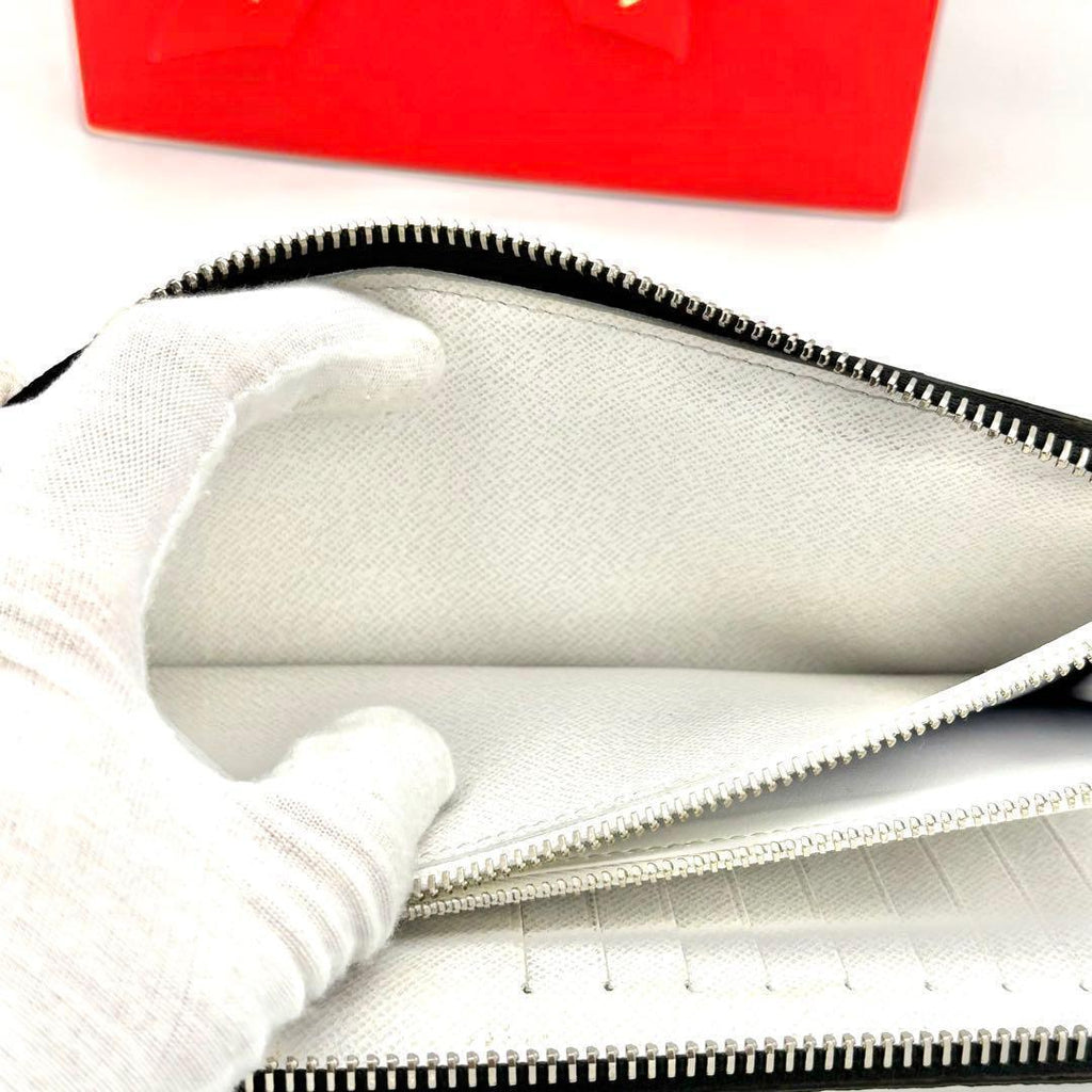 Louis Vuitton White Taigarama Zippy Vertical Wallet — view 5
