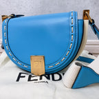 Fendi Moonlight Shoulder Bag Blue Leather
