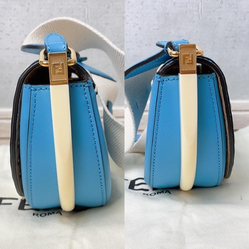 Fendi Moonlight Shoulder Bag Blue Leather — view 4