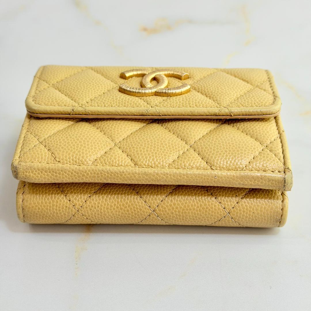 Chanel Caviar Leather Quilted Trifold Wallet — view 4