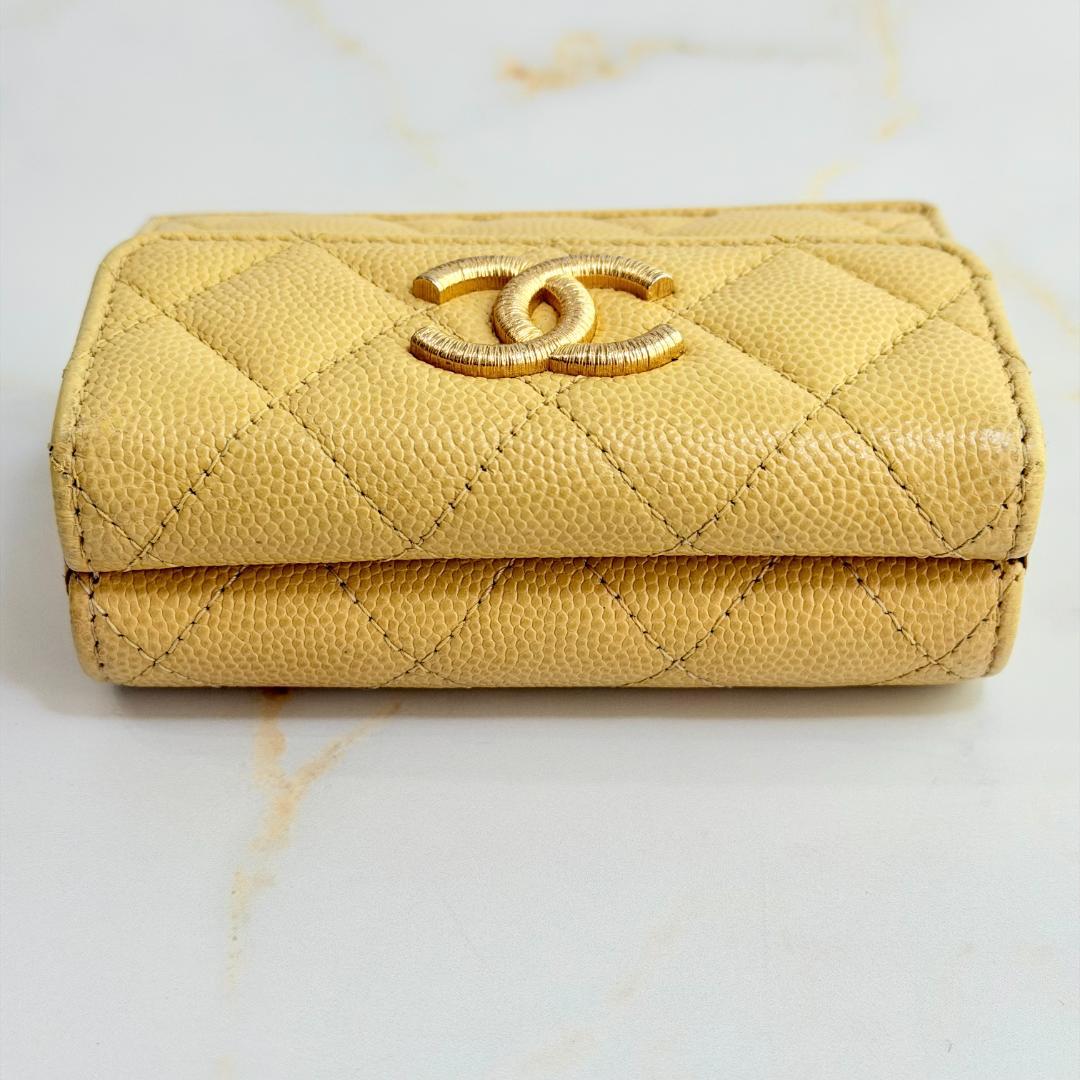 Chanel Caviar Leather Quilted Trifold Wallet — view 5
