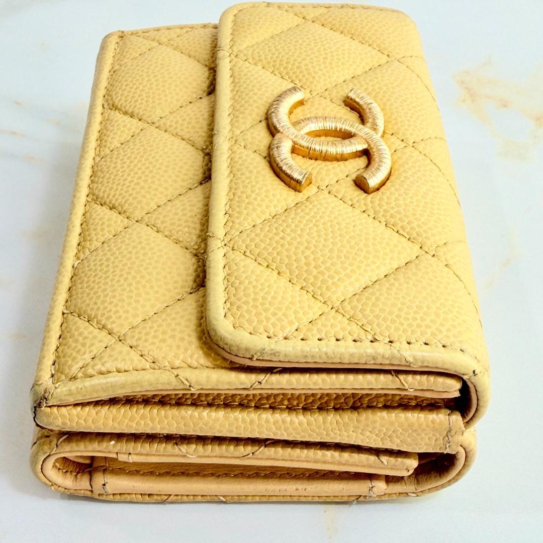 Chanel Caviar Leather Quilted Trifold Wallet — view 7