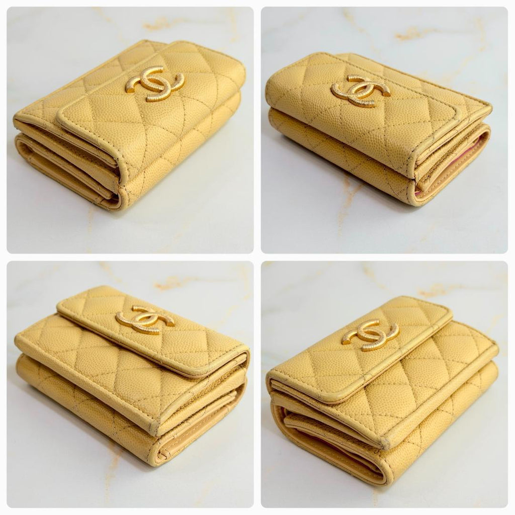 Chanel Caviar Leather Quilted Trifold Wallet — view 8