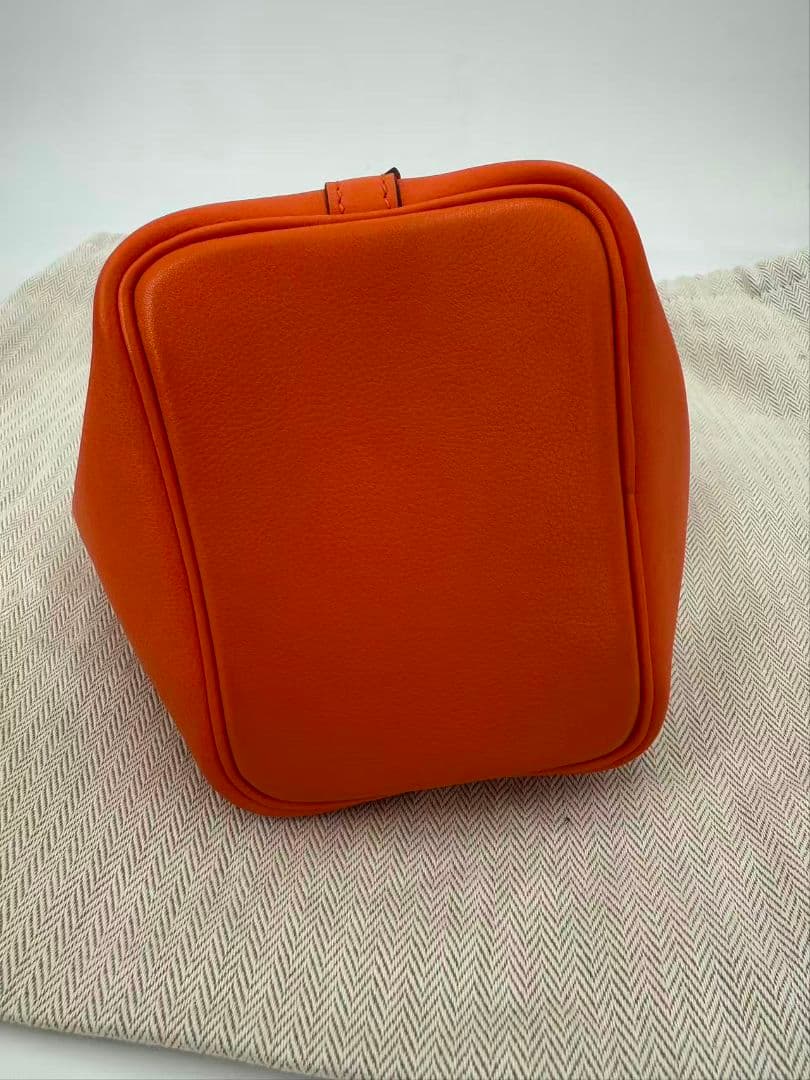Hermes Picotin Lock Micro Lucky Daisy Orange Handbag — view 5