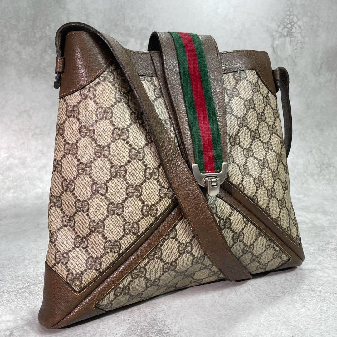 Gucci GG Sherry Line Shoulder Bag Brown Logo