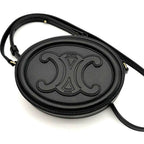 Celine Shoulder Bag Black Oval Perth Cuir