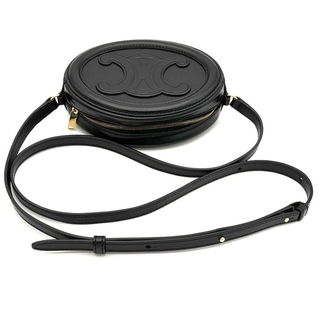 Celine Shoulder Bag Black Oval Perth Cuir — view 7