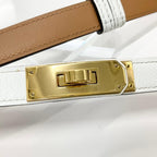 Hermes Veau Epsom Kelly 18 Belt White Gold — view 5