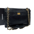 Chanel Lambskin Quilted Chain Shoulder Tote Black