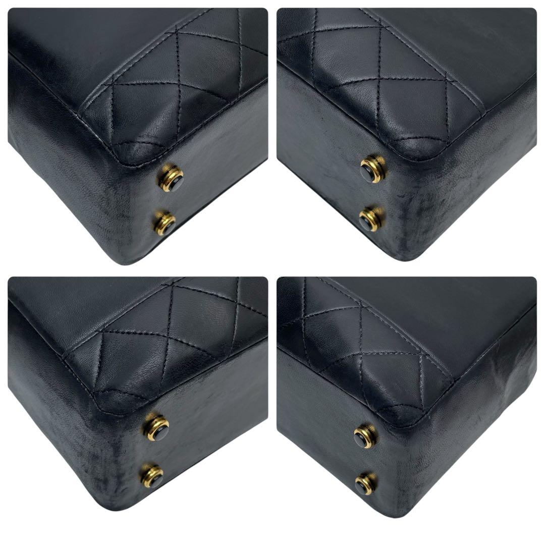 Chanel Lambskin Quilted Chain Shoulder Tote Black — view 6