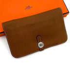 Hermes Dogon GM Togo Leather Wallet Brown Bifold