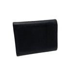 Prada Saffiano Leather Triangle Plate Logo Trifold Wallet Black — view 2